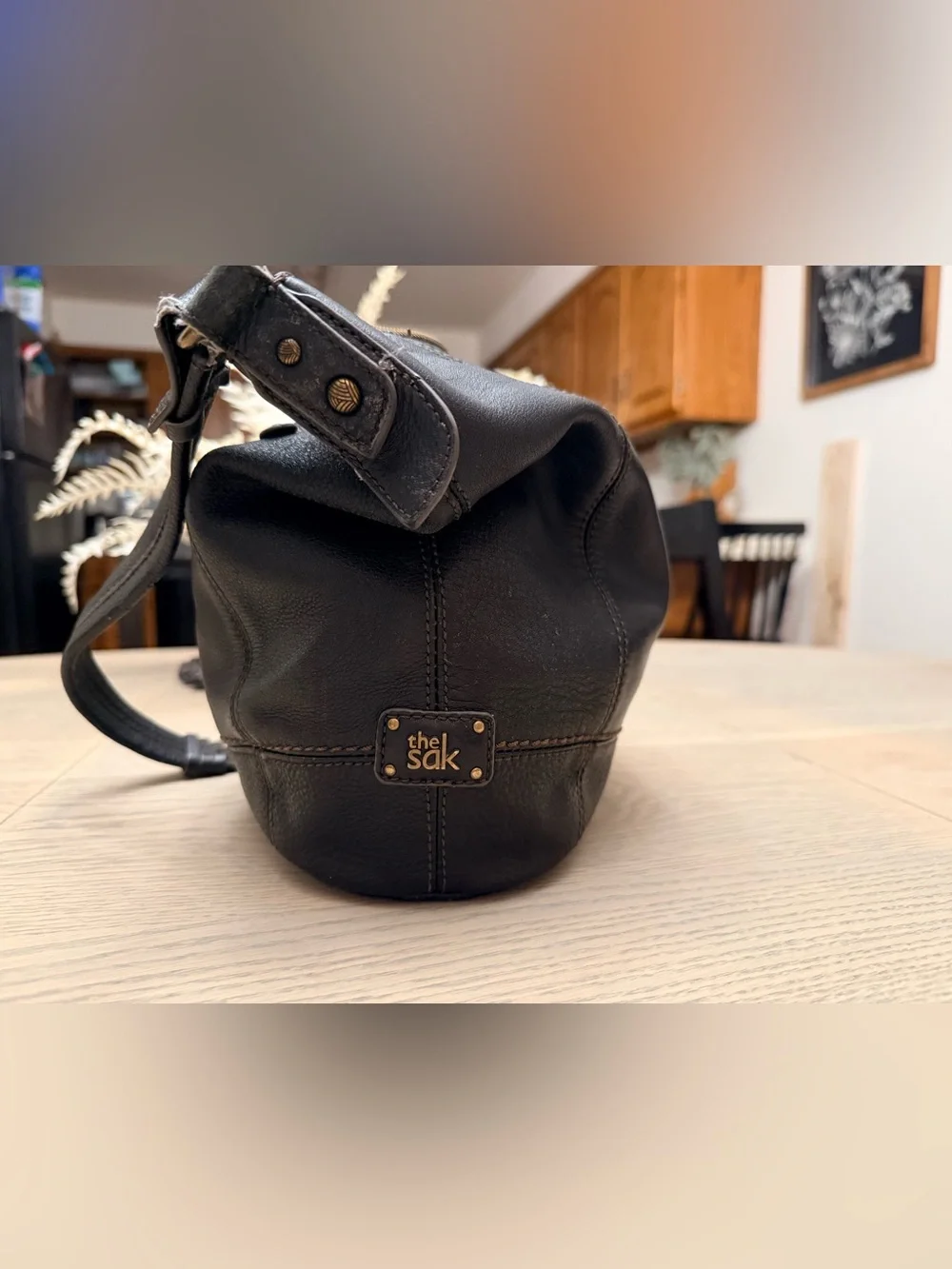 🍋 The Sak Black Leather Hobo Shoulder Bag